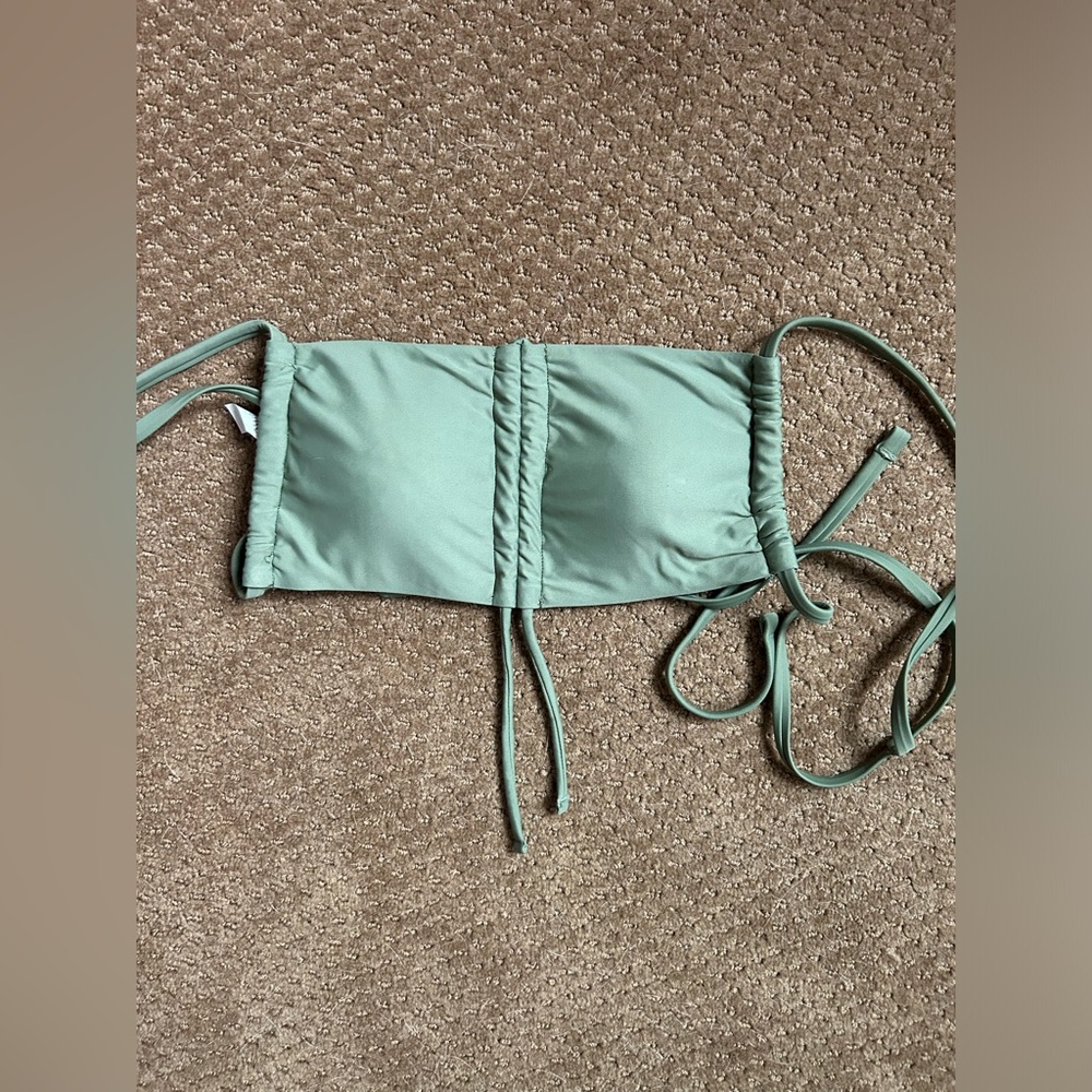 Aerie Olive Green Bandeau Bikini Top Size S